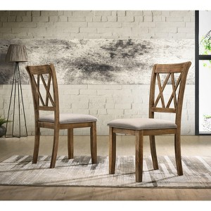 NicBex Vintage Upholstered  Dining Chairs Set of 2 with Cross Back & Comfy Cushions,Rustic Wood Accent Chairs for Dining Room,Living Room - 1 of 4