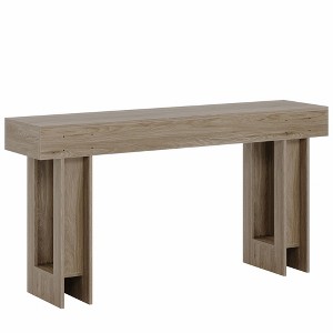 Lirago, Rustic Wooden Sofa Table & Entryway Table, Made of Engineered Wood, 13.77"D x 63"W x 33.46"H, Gray - 1 of 4
