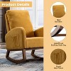 Modern High Back Armchair Rocking Chair, Upholstered Glider Chair With Side Pocket, Wooden Nursery Rocking Chairs - 2 of 4
