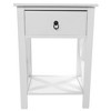 KTMBDW Modern Nightstand with 1 Drawer and Storage Shelf, 2 Tiers End Table, Small Side Table with Double X-Frame for Bedroom, Living Room - 2 of 4