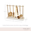 Twine Gold Barware Set, Hawthorne Strainer, Citrus Knife, Ice Tongs, Double Jigger, Marble Stand, Stainless Steel with Gold Finish, Set of 4 - 3 of 4