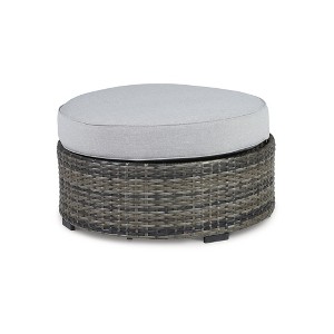 Signature Design by Ashley Casual Harbor Court Ottoman with Cushion  Gray - 1 of 3