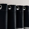 Alexander Color Block Light Filtering Window Curtain Panels Black/Gray 52X84 Set - 2 of 4