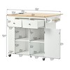 NicBex Mobile Kitchen Island Cart Morden Kitchen Carts on Wheels with 2 Drawers, Bottle Rack, Open Storage and Cabient for Dining Rooms - 2 of 4