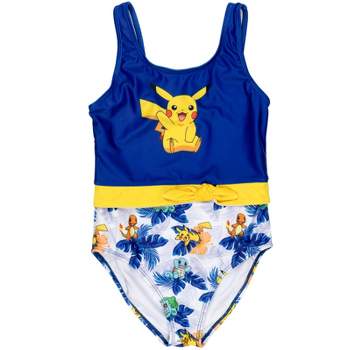 Pokemon Pikachu Girls UPF 50+ One Piece Bathing Suit Little Kid to Big