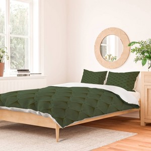 Deny Designs Full/Queen Caroline Okun Mossy Green Bulbs Duvet Cover and Pillow Sham Green - 1 of 4