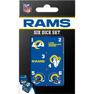 MasterPieces Officially Licensed NFL Los Angeles Rams - 6 Piece D6 Gaming Dice Set Ages 6 and Up - 1 of 3