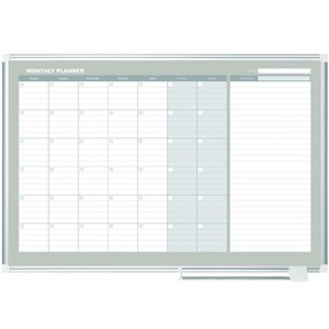 MasterVision Magnetic Steel Dry-Erase Monthly Planner 36 Inches x 48 Inches Aluminum Frame - 1 of 3