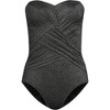 Lands' End Women's Slender Suit Shine Bandeau Tummy Control Chlorine Resistant High Leg One Piece Swimsuit - 2 of 4