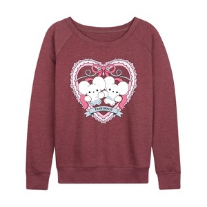 Women's - Pokémon - Tandemaus Coquette Lightweight French Terry Wide Neck Long Sleeve Graphic Shirt - 1 of 4