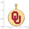 Black Bow Jewelry 14k Yellow Gold Plated Sterling Silver Oklahoma Sooners NCAA Extra Large Pendant - 2 of 3