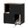 Cat Litter Box Enclosure with Dual Rooms for 2 Cats, Hidden Kitty Toilet Furniture Cabinet with Scratching Posts & Double-Layer Litter Mats - 2 of 4