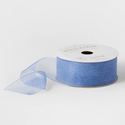 1.5" Sheer Fabric Ribbon Blue 45ft - Wondershop™