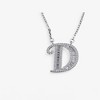 Anna-Kaci Silver Tone Initial Letter Pendant Necklace with Crystal Rhinestone Accents - 2 of 4