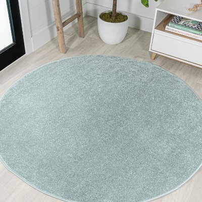 5' Round Haze Solid Low-pile, Light Blue - Jonathan Y : Target