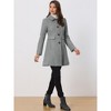 INSPIRE CHIC Women's Single Breasted Long Peter Pan Collar Vintage Winter Overcoat - 3 of 4