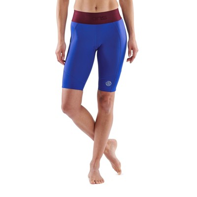 SKINS SERIES-3 Women's Premium Compression Half Tights-Improve Circulation, Reduce Soreness for Rugby, Running & Workouts Dazzling Blue Large