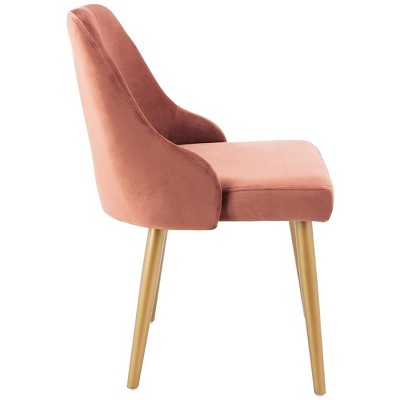 Dusty Rose Velvet Upholstered Side Chair with Gold Legs