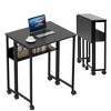 24.8 Inch Folding Portable Desk with Particle Board Top and Metal Frame for Home Office - 2 of 4