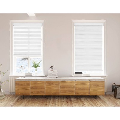 Photo 1 of 1pc 32&#34;x72&#34; Light Filtering Cordless Zebra Window Shade with Valance White - Lumi Home Furnishings