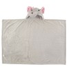 Hudson Baby Infant Girl Hooded Animal Face Plush Blanket, Pretty Elephants, One Size - 2 of 2