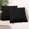 Unique Bargains Shaggy Plush Faux Fur Throw Patterned Pillow Covers 2 Pcs - 2 of 4