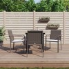 vidaXL Patio Dining Set Table and Chair with Cushions Poly Rattan and Steel - Brown 31.5" Table Length 4 Items - 2 of 4