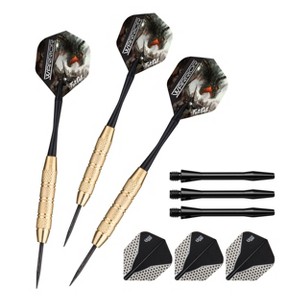Fat Cat Warrior Steel Tip 18 Gram, Aluminum Dart Shaft Black, V-100 Flights Clear - 1 of 4
