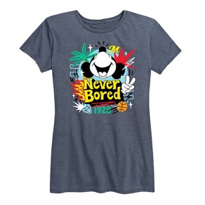 Women's - Disney - Mickey Never Bored Short Sleeve Graphic T-Shirt - 1 of 4