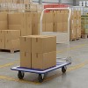 Folding Trolley, Portable Utility Cart with 6 Wheels/Extension Base/Elastic Cord, 500lbs, Ideal for Moving/Shopping/Travelling/Home Use, Black - 3 of 4