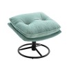 Lyngins Modern Medieval Style Velvet Accent Chair & Ottoman Set, Sofa Chair with Metal Frame/Black Legs, TV Chair Living Room Chair with Ottoman - 3 of 4
