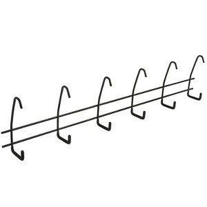 National Hardware 27-1/2 in. L Vinyl Coated Black Steel Long Handle Hook Rack 10 lb. cap. 1 pk (Case of 6) - 1 of 1