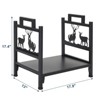 Karl Home | Black Metal Firewood Rack With Animal Pattern - 2 of 4