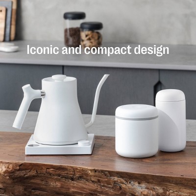 Matte White Stainless Steel Electric Gooseneck Kettle 0.9L