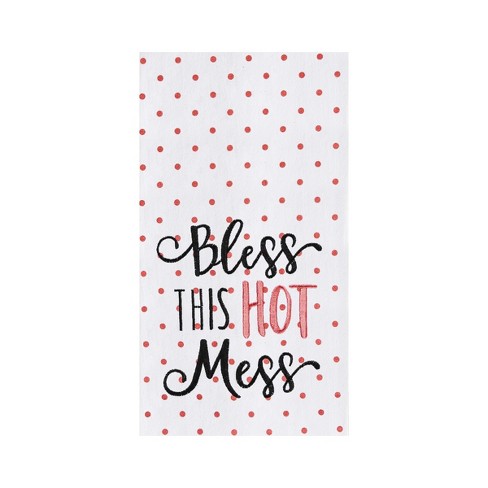 Bless This Mess Waffle Knit Kitchen Towel