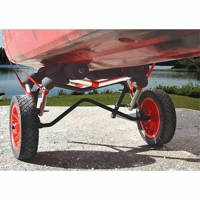 Large Folding Silver and Black Aluminum Kayak Cart with Strap