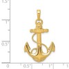 Black Bow Jewelry 14k Yellow Gold Admiralty Anchor with Rope Pendant - 4 of 4