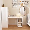 MOEPISY Stretchable Desk, Office Desk With Storage Shelves And Mobile Wheels, Foldable Desk, White - 4 of 4
