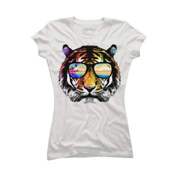 Junior's Design By Humans Summer Tiger By clingcling T-Shirt