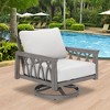 Cesicia 28.9'' x 33.7'' x28.7'' in Modern Gray Aluminum Rotating single Armchair For Living Room&Balcony - 4 of 4