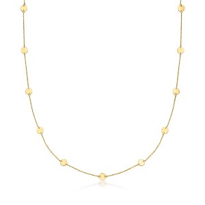 Pure Collection by Ross-Simons Italian 14kt Yellow Gold Disc Station Necklace - 1 of 4