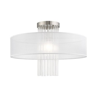 Livex Lighting Alexis 1 - Light Flush Mount in  Brushed Nickel