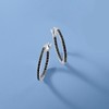 Ross-Simons 0.29 ct. t.w. Black Diamond Inside-Outside Hoop Earrings in Sterling Silver - 3 of 4