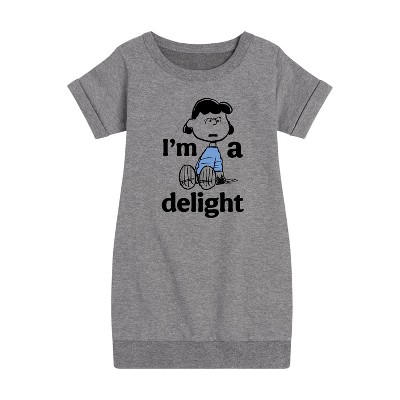 - Peanuts - I Am Delight Graphic Short Sleeve Fleece Dress