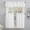 Mariela Floral Trim Semi-Sheer Rod Pocket Kitchen Window Valance and Tiers Set White - No. 918 - image 2 of 4