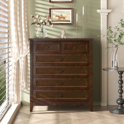 LOVMOR Solid Wood spray-painted drawer dresser bar in Brown