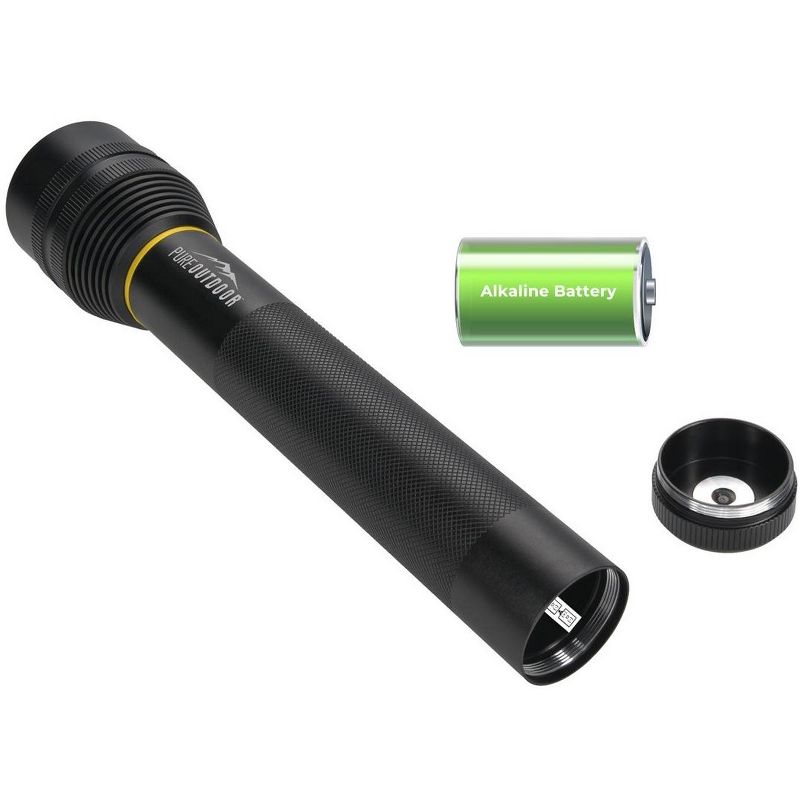Monoprice 10-inch Tactical Aluminum LED Flashlight, 1800 Lumens, IP4, For Walking The Dog, Night Hike, Camping, Emergency - Pure Outdoor Collection, 3 of 7