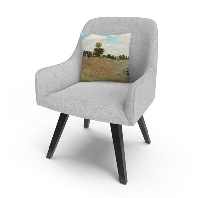 Claude Monet Wild Poppies 16x16 Decorative Throw Pillow