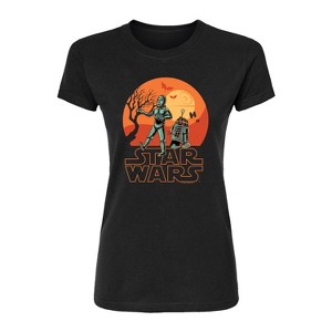Women's - Star Wars - C3PO & R2D2 Halloween Scene Fitted Graphic T-Shirt - 1 of 2