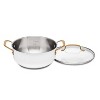 Cuisinart Classic 4.5qt Stainless Steel Dutch Oven With Cover And Brushed  Gold Handles Matte White : Target